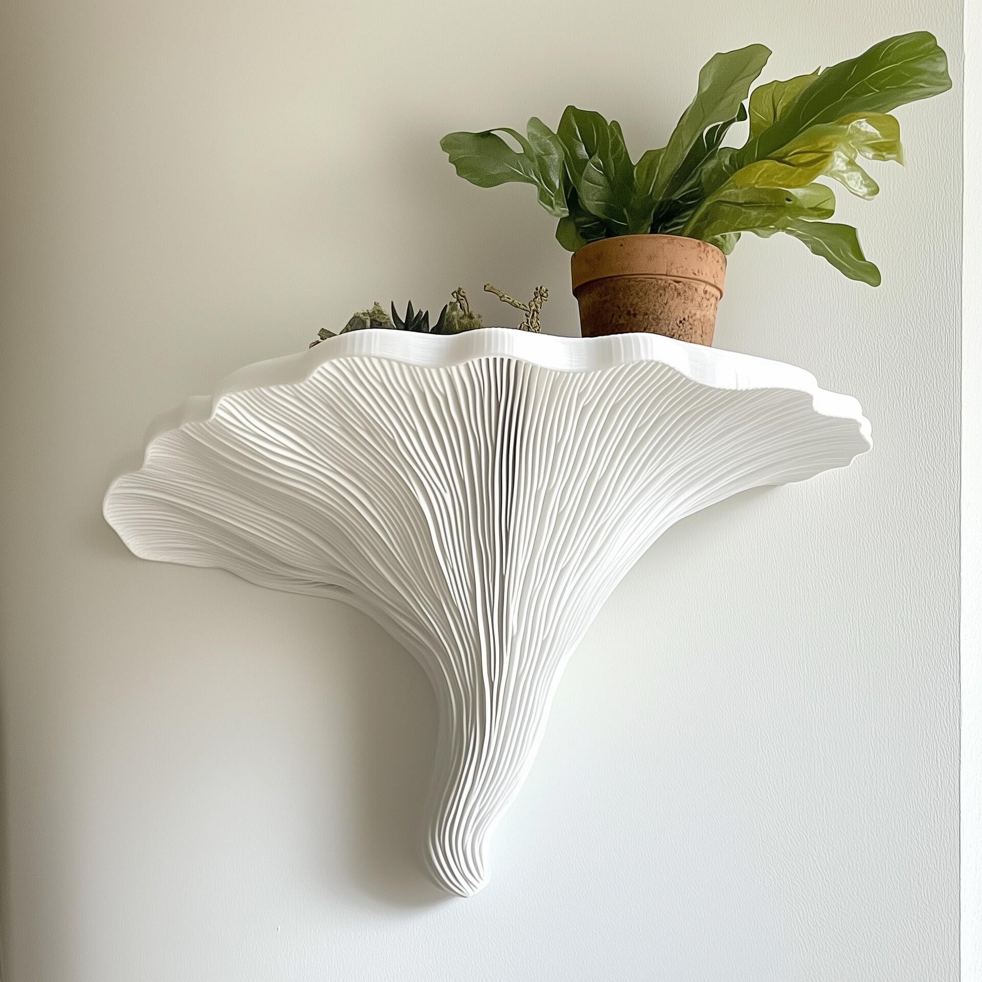 3D-gedrucktes Turkey-Tail-Wandregal | Waldinspirierte Ausstellungsablage