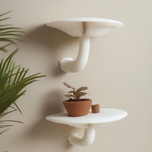 3D-gedruckte Honigpilz-Regale, 2er-Set