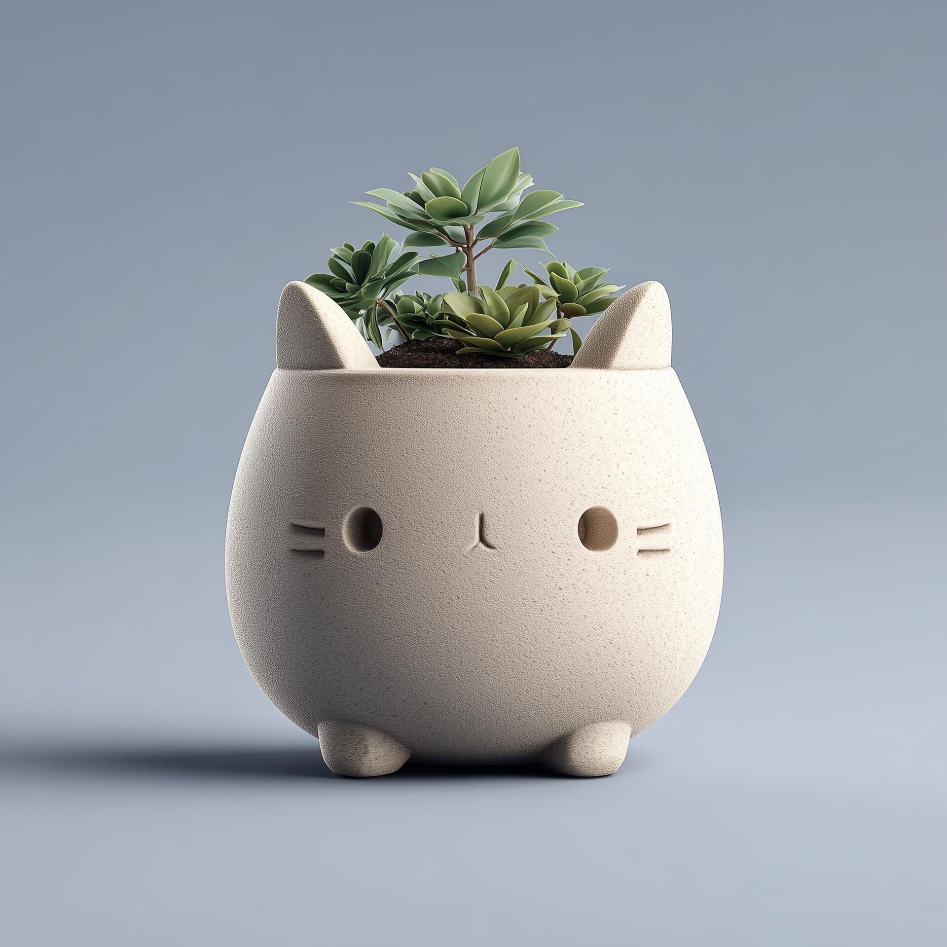 3D-gedrucktes Katzen-Pflanzgefäß | Kawaii-Sukkulententopf