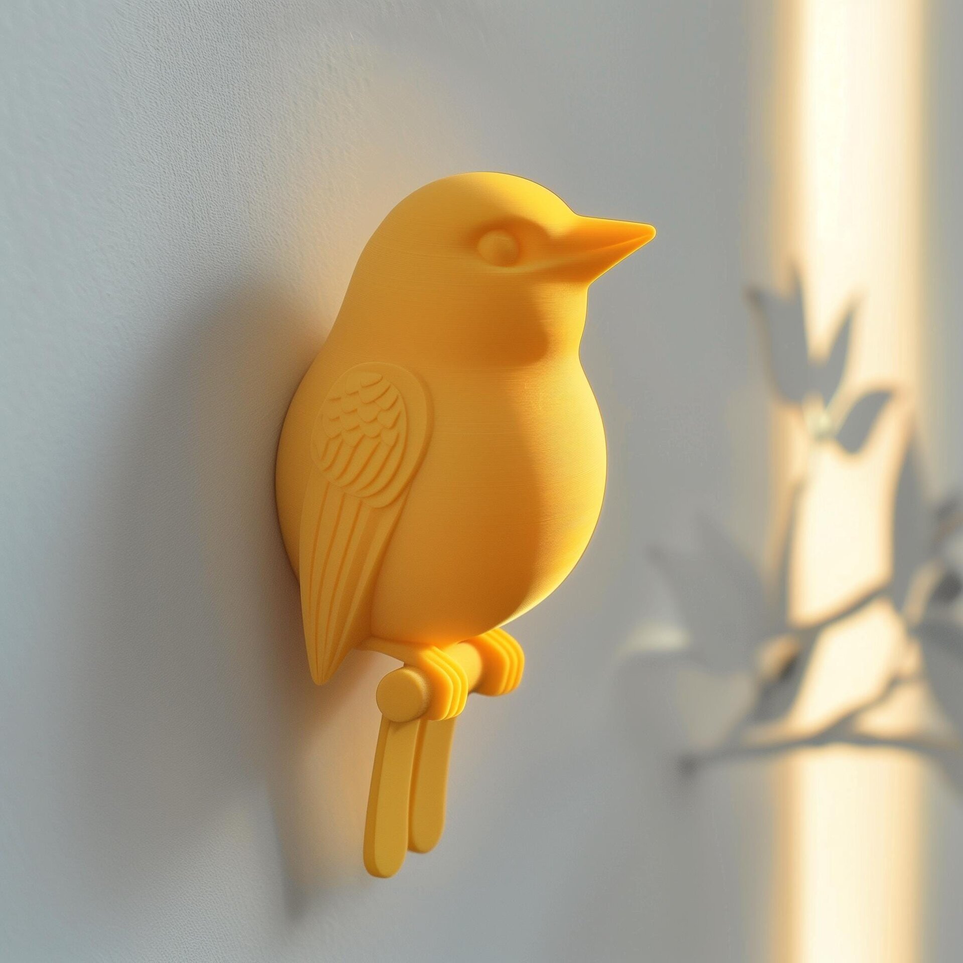3D-gedruckte minimalistische Vogel-Wandskulptur