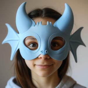 3D-gedruckte gehörnte Drachen-Kostümmaske