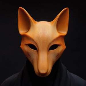 3D-gedruckte skulpturale Fuchs-Kostümmaske