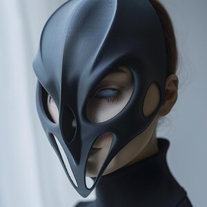 3D-gedruckte Gothic-Sci-Fi-Kostümmaske