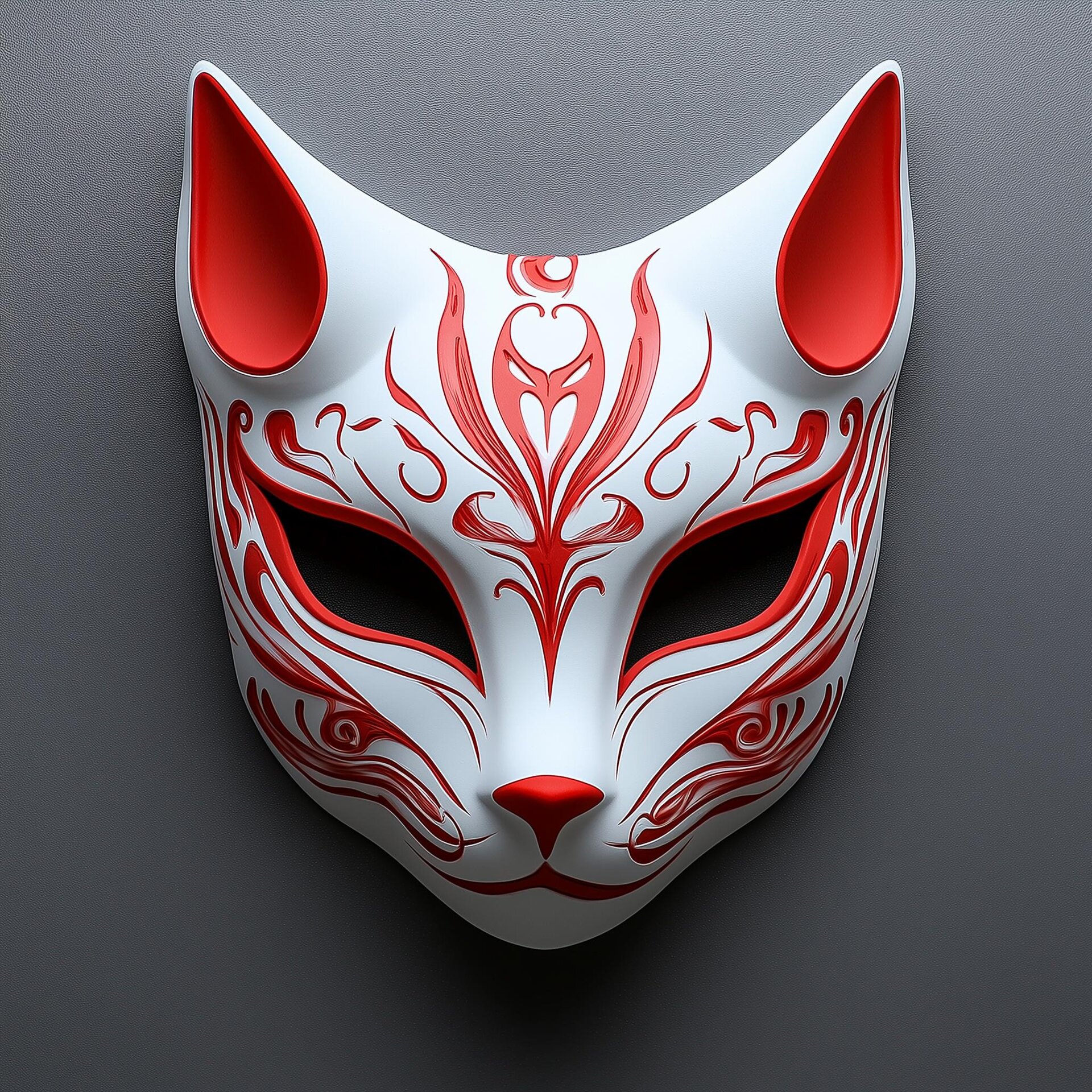 3D-gedruckte Fuchsmaske | Kitsune-Kostümaccessoire