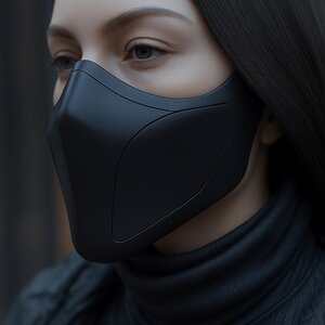 3D-gedruckte futuristische Halbmaske | Cyberpunk-Kostümrequisit