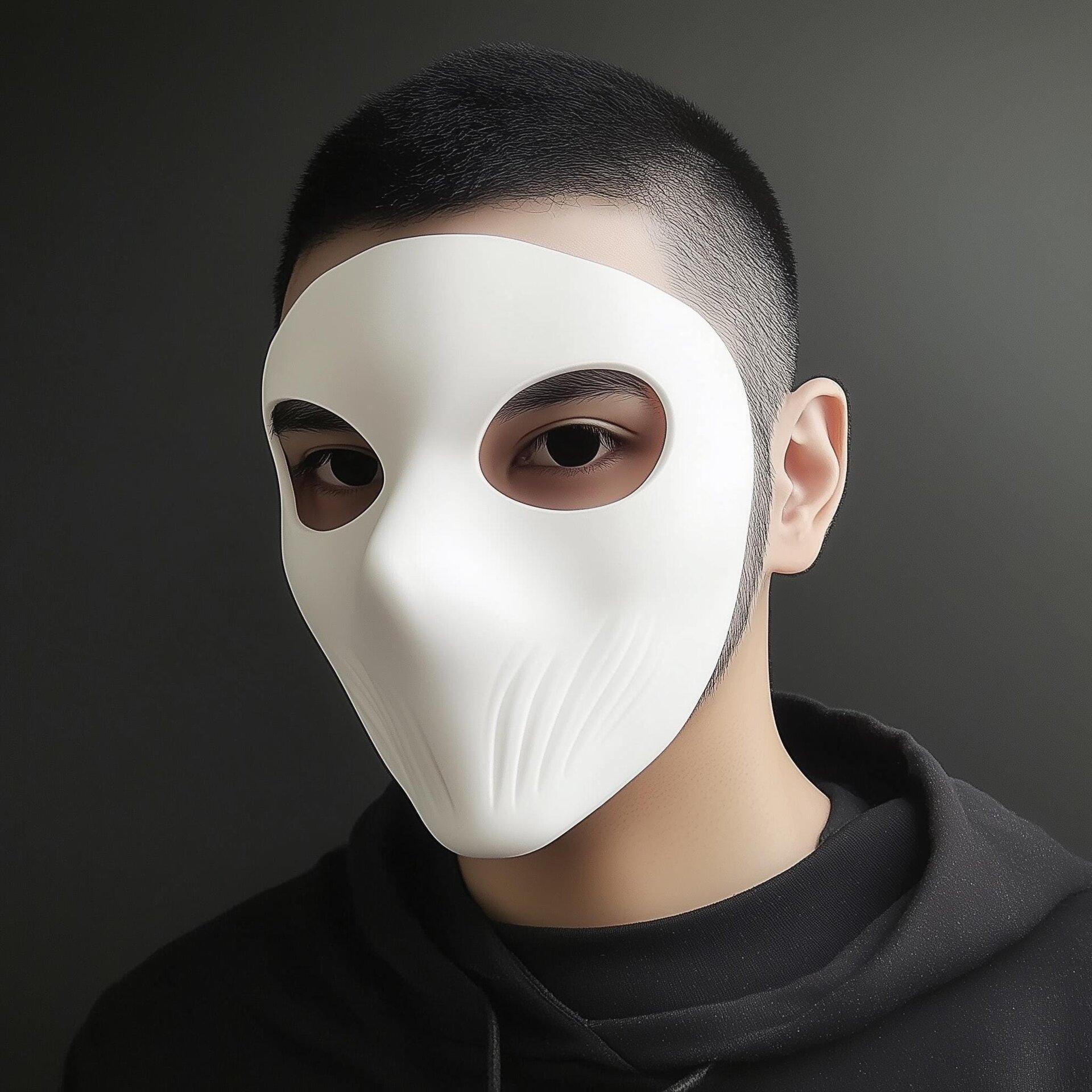 3D-gedruckte weiße Vollgesichts-Cosplaymaske