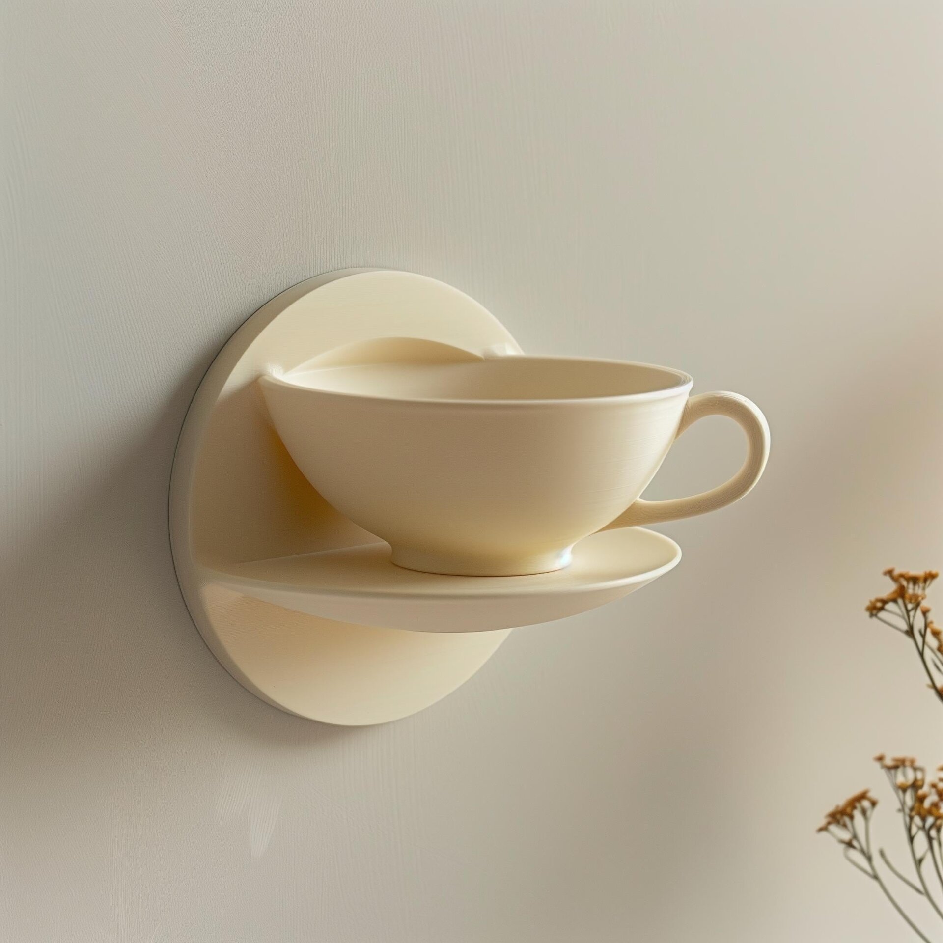 3D-gedrucktes Teetassen-Wandregal