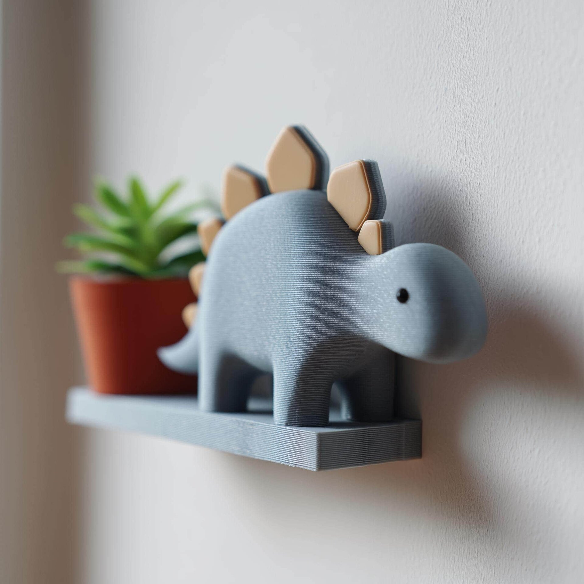 3D-gedrucktes Stegosaurus-Wandregal