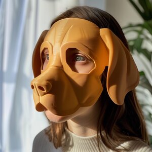 3D-gedruckte Beagle-Kostümmaske
