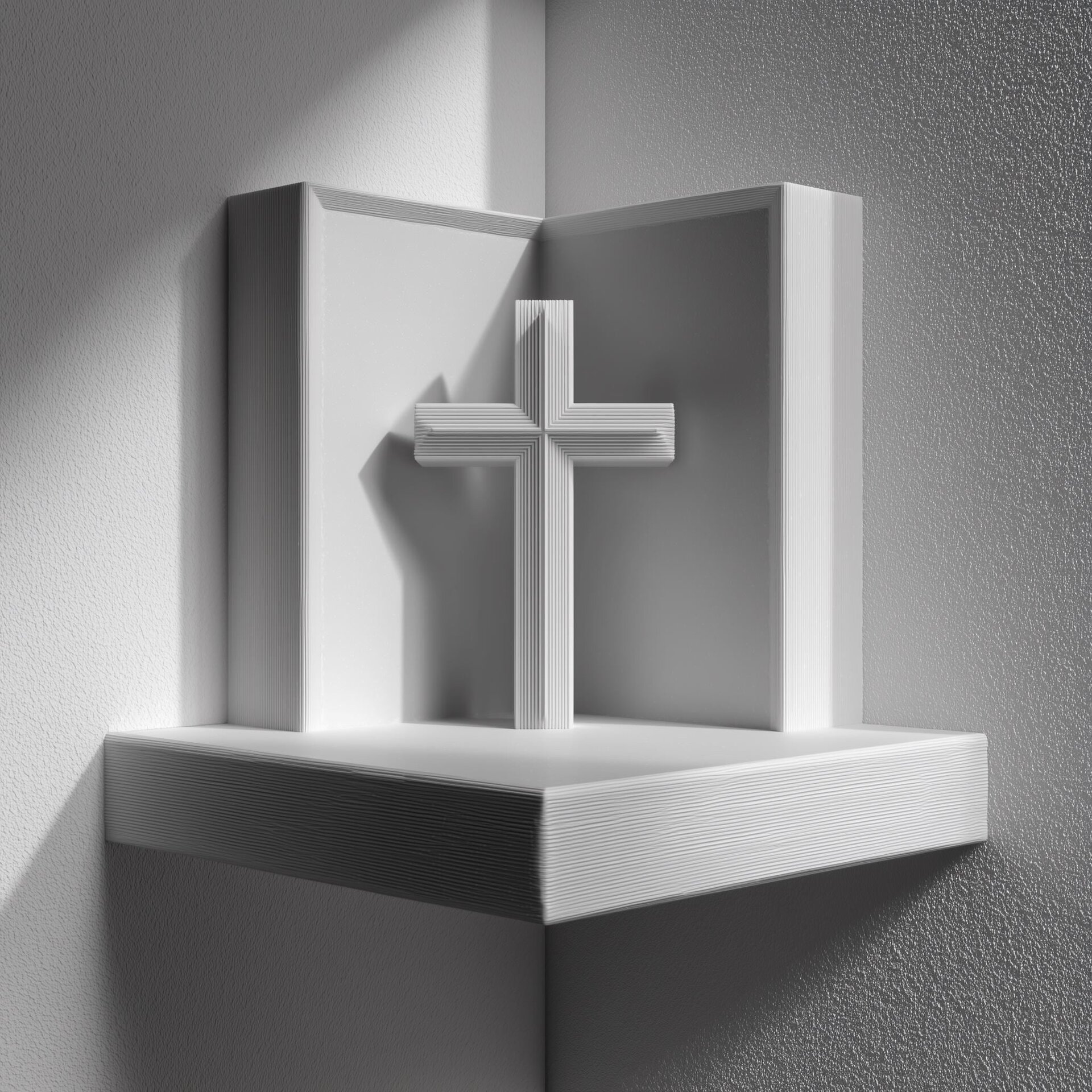 3D-gedrucktes Kreuz-Gebets-Eckregal
