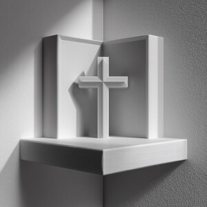 3D-gedrucktes Kreuz-Gebets-Eckregal