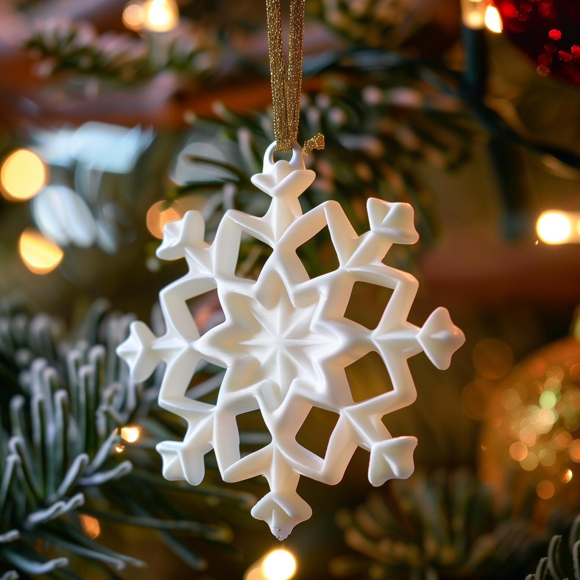 10er-Set 3D-gedruckte Schneeflocken-Ornamente