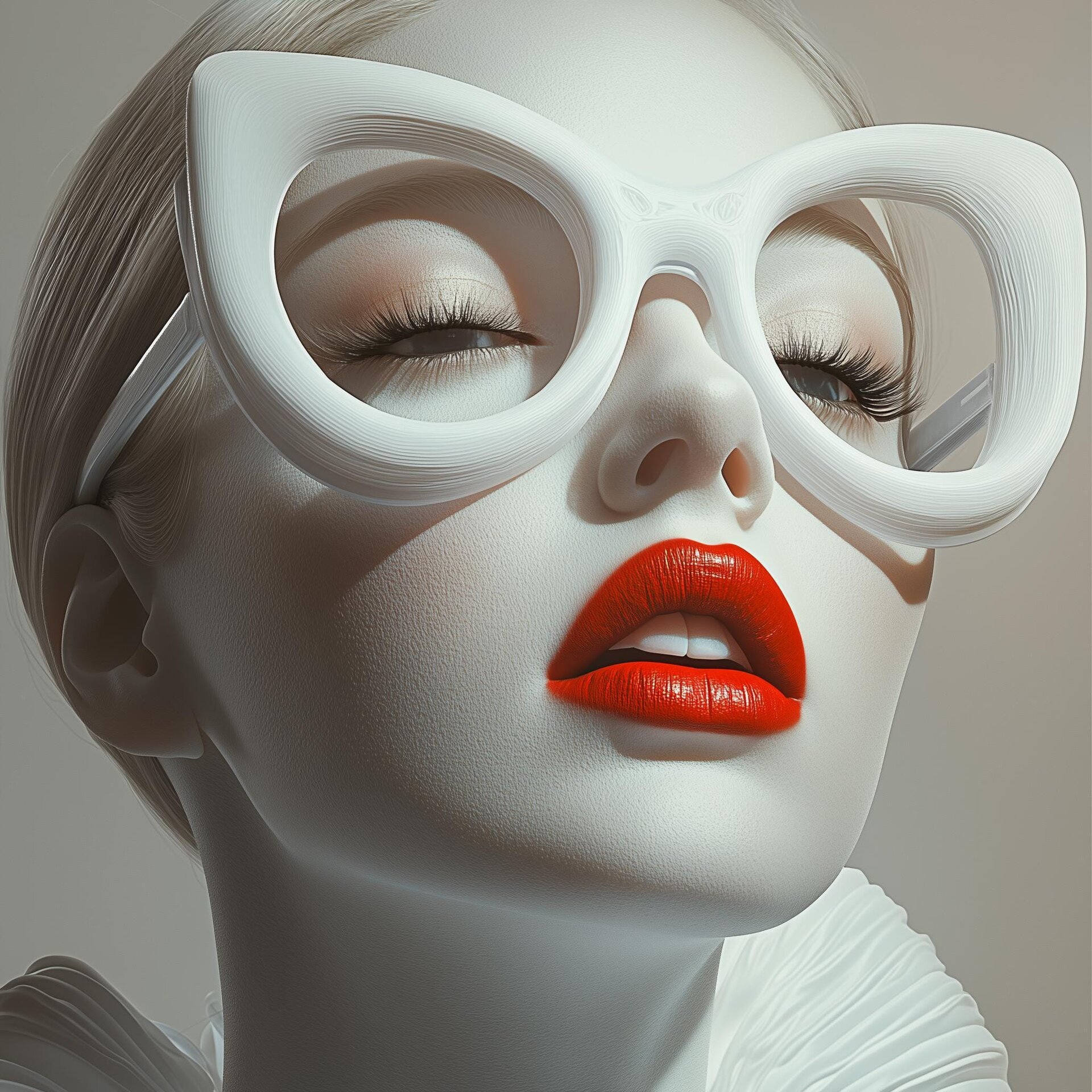 3D-gedruckte Katzenaugen-Brille | Übergroße Kostümfassung