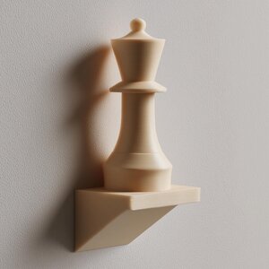 3D-gedruckte Schachkönigin-Wandablage