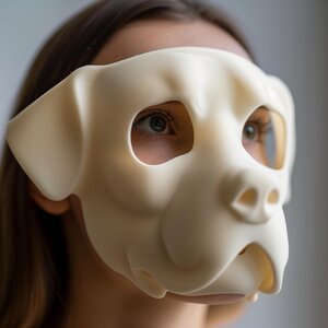 3D-gedruckte Bulldoggen-Gesichts-Kostümmaske