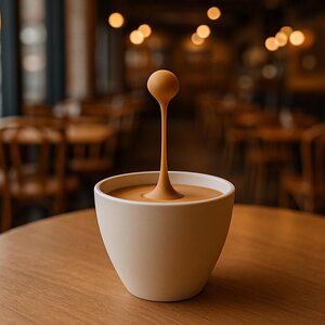 3D-gedruckte schwebende Espresso-Skulptur