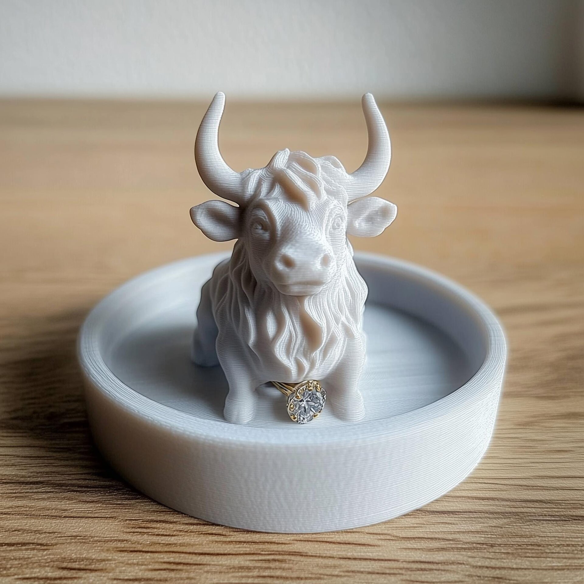 3D-gedruckte Highland-Kuh-Schmuckschale