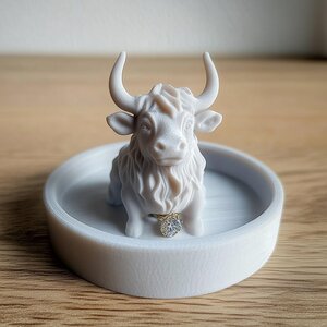 3D-gedruckte Highland-Kuh-Schmuckschale