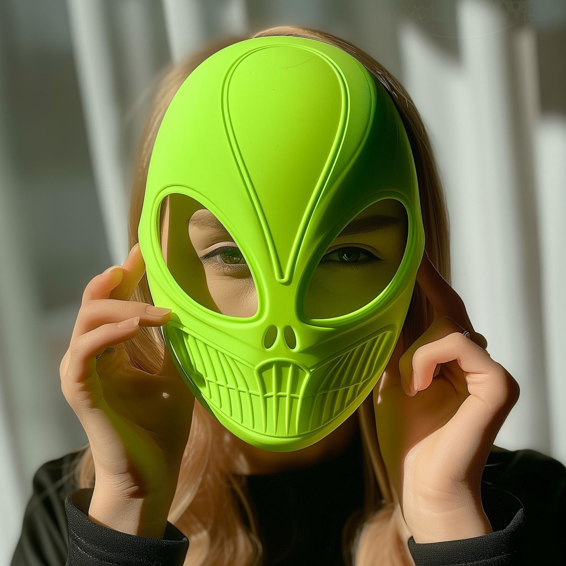 3D-gedruckte futuristische Alien-Kostümmaske