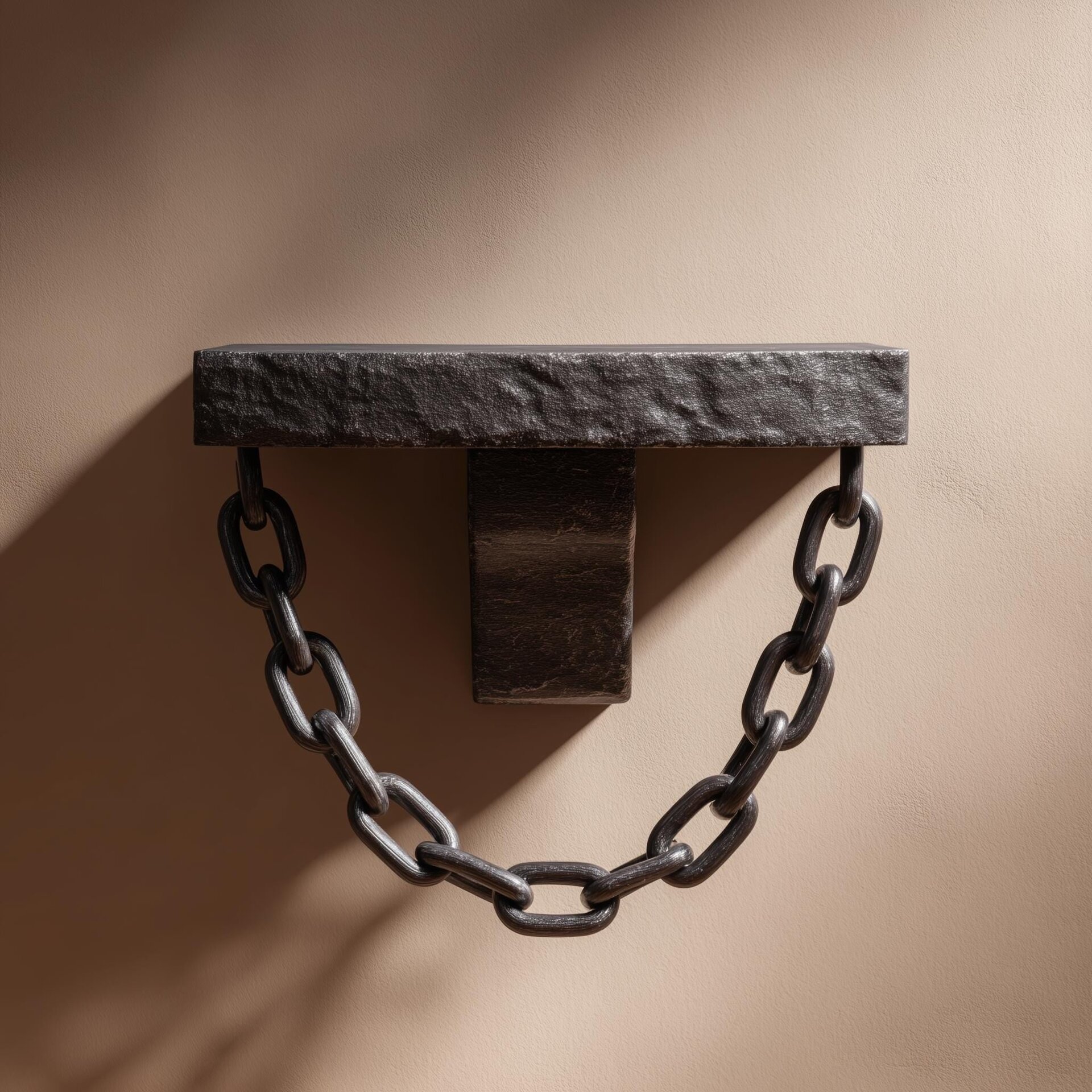 3D-gedrucktes Gothic-Wandregal mit einzelner Kette