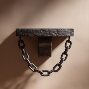 3D-gedrucktes Gothic-Wandregal mit einzelner Kette