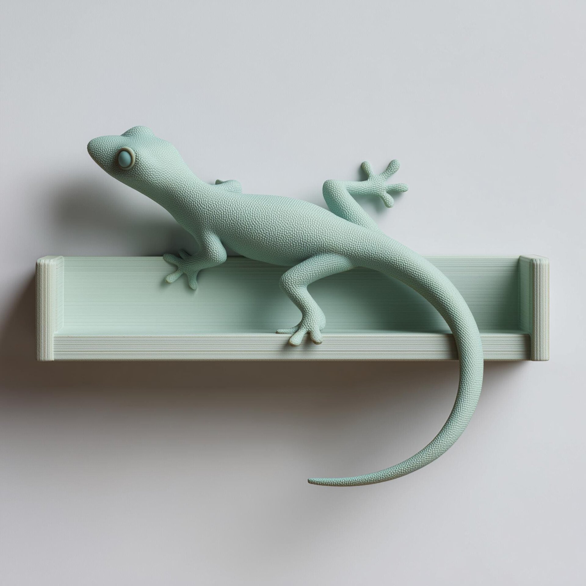 3D-gedrucktes Gecko-Wandregal