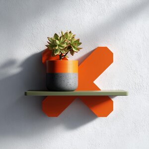 3D-gedrucktes X-Form-Wandregal