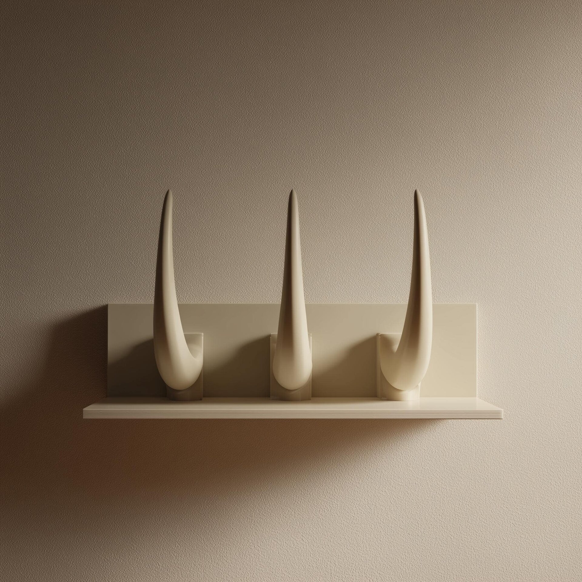 3D-gedrucktes Wandregal mit Stachelhorn