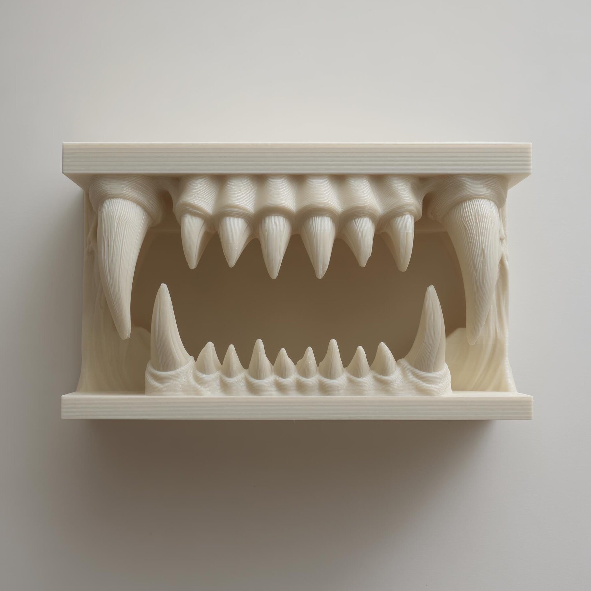 3D-gedrucktes Monster-Kiefer-Wandregal