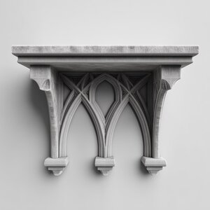 3D-gedrucktes gotisches Bogen-Wandregal