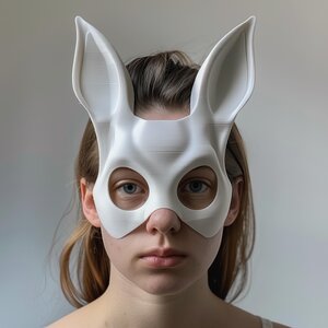 3D-gedruckte Hasen-Kostümmaske