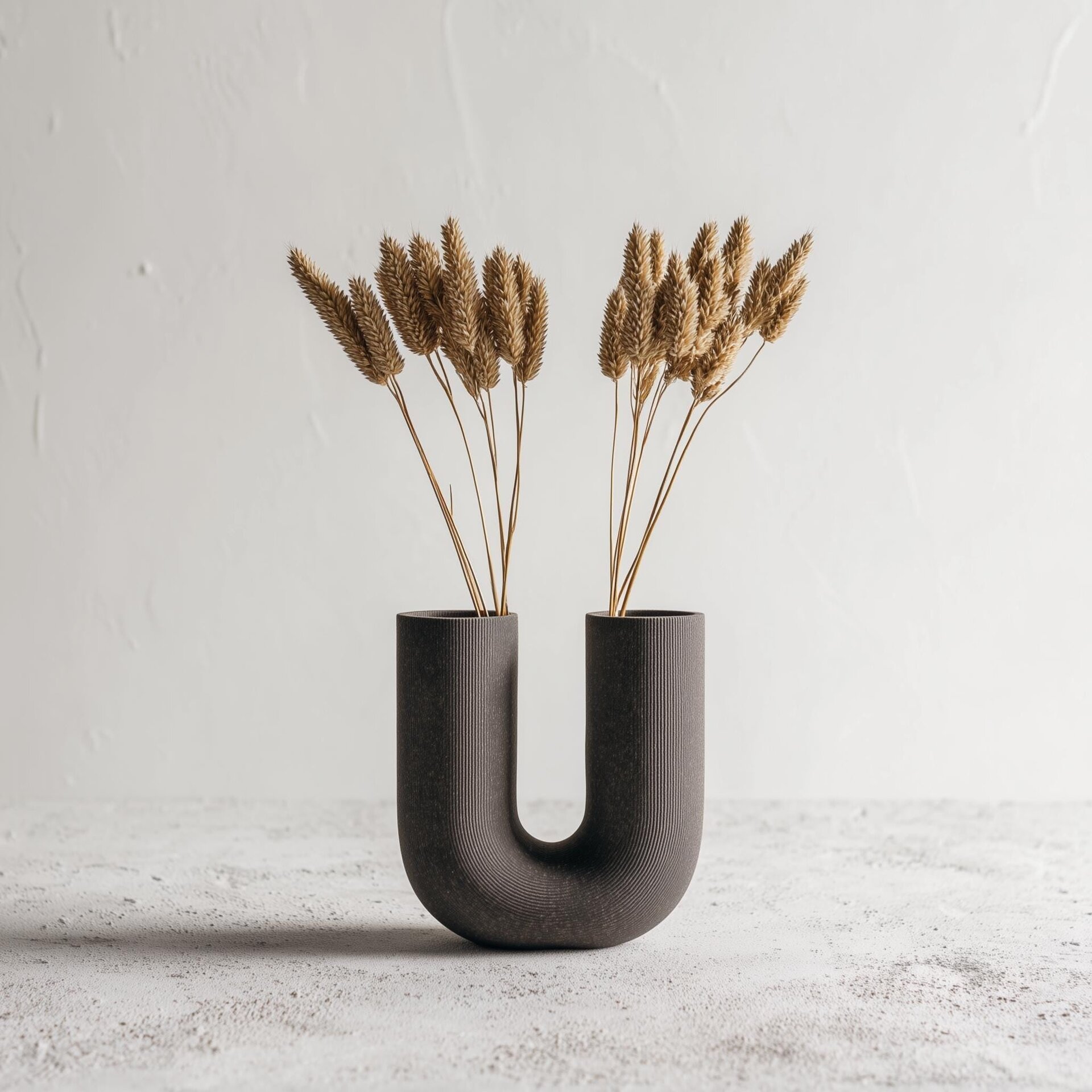3D-gedruckte U-förmige skulpturale Vase