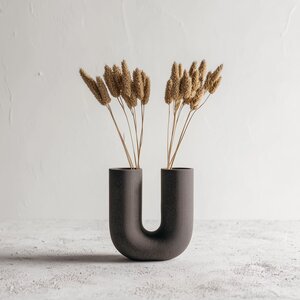 3D-gedruckte U-förmige skulpturale Vase