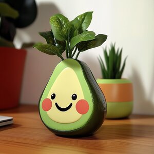 3D-gedrucktes Smiley-Avocado-Pflanzgefäß