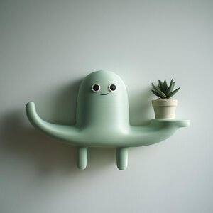 3D-gedrucktes niedliches Kreatur-Wandregal