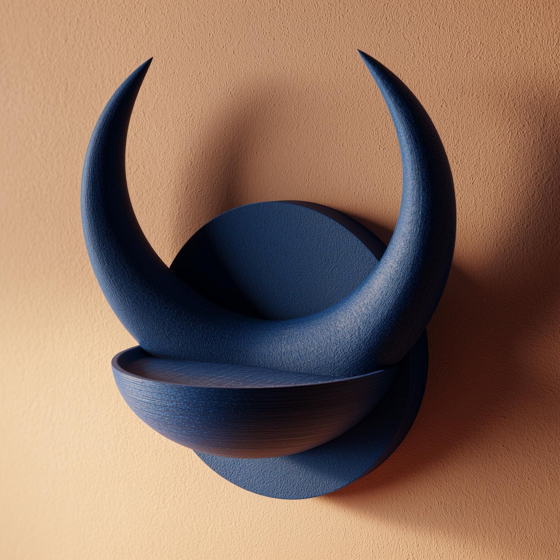 3D-gedrucktes Halbmond-Horn-Schalen-Wandregal