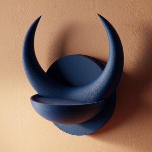 3D-gedrucktes Halbmond-Horn-Schalen-Wandregal