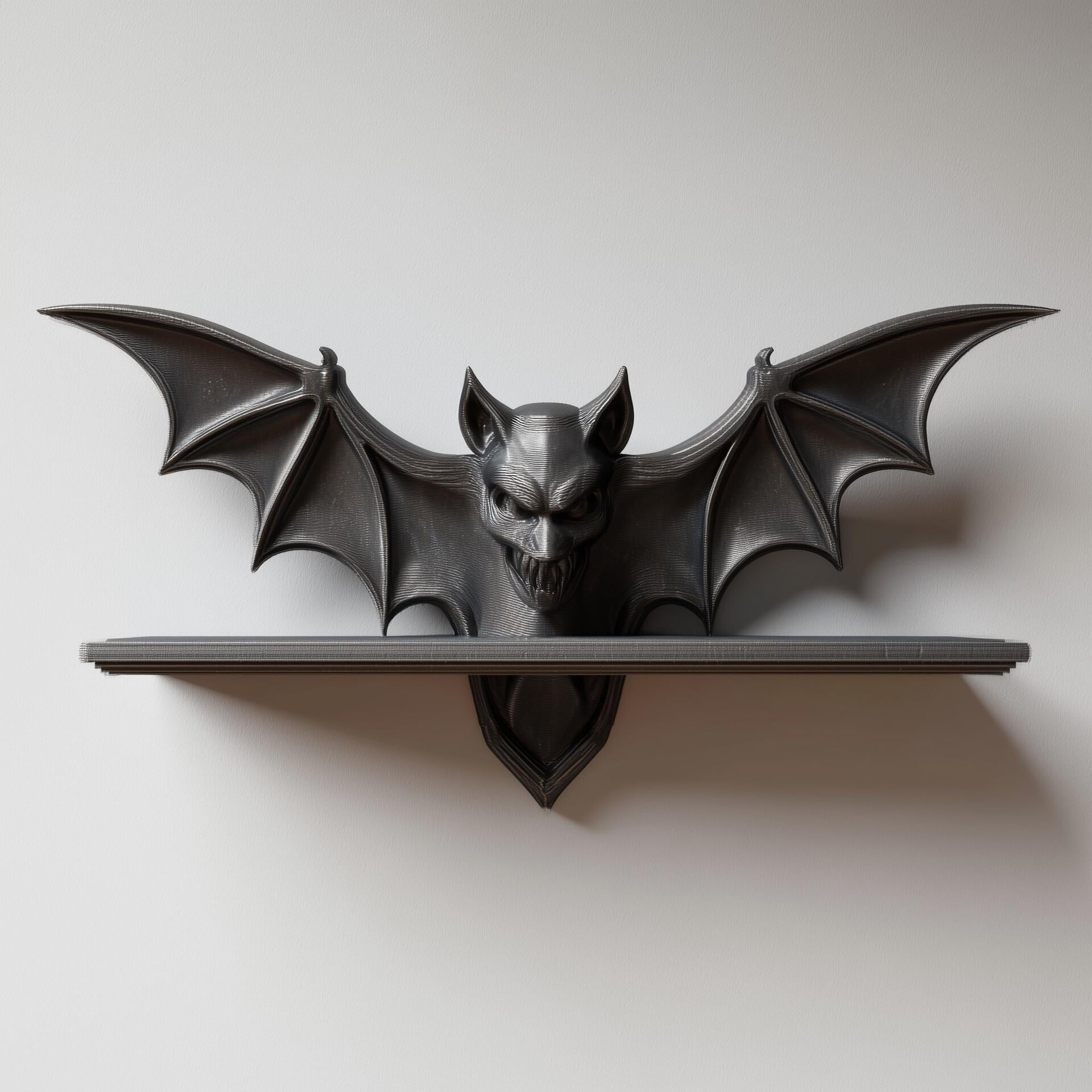 3D-gedrucktes Gothic-Fledermaus-Wandregal