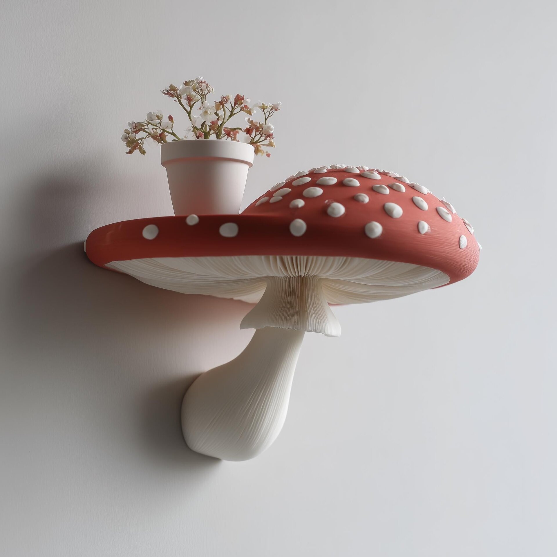 3D-gedrucktes Fliegenpilz-Wandregal