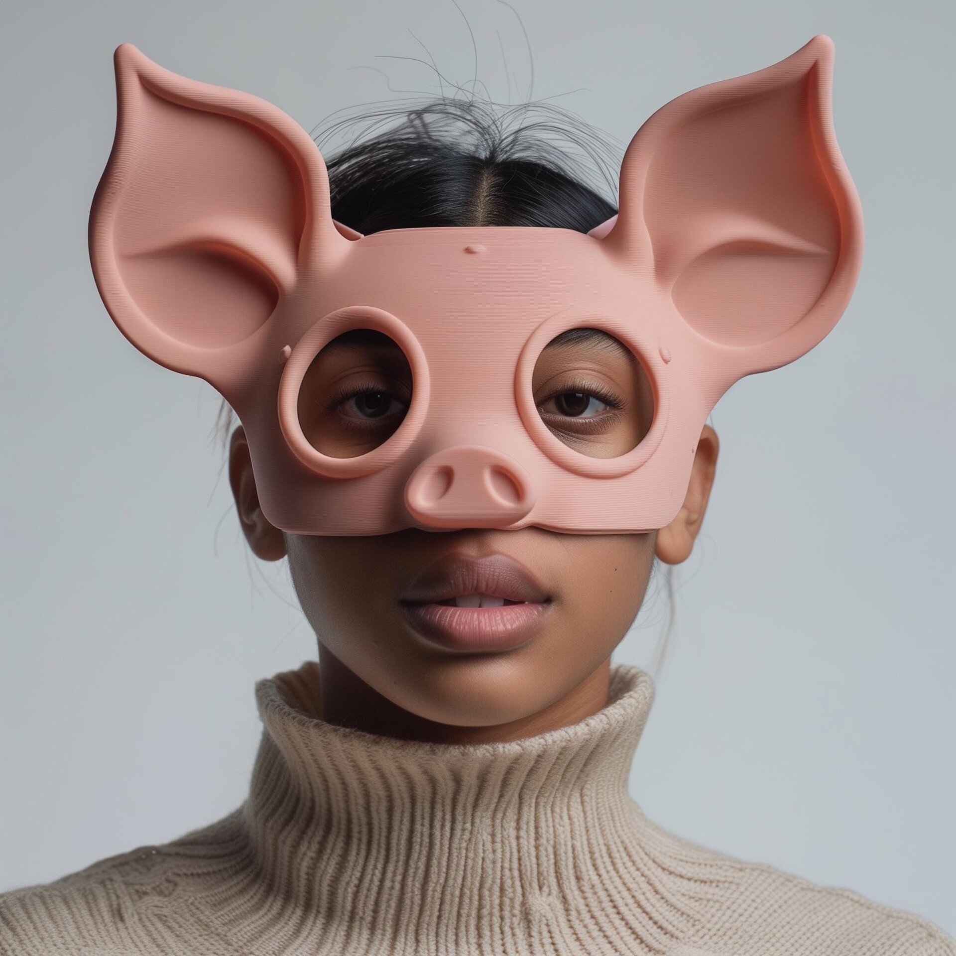 3D-gedruckte Schweine-Kostümmaske