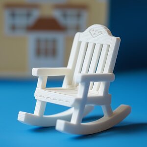 3D-gedruckter 1:12 Miniatur-Schaukelstuhl