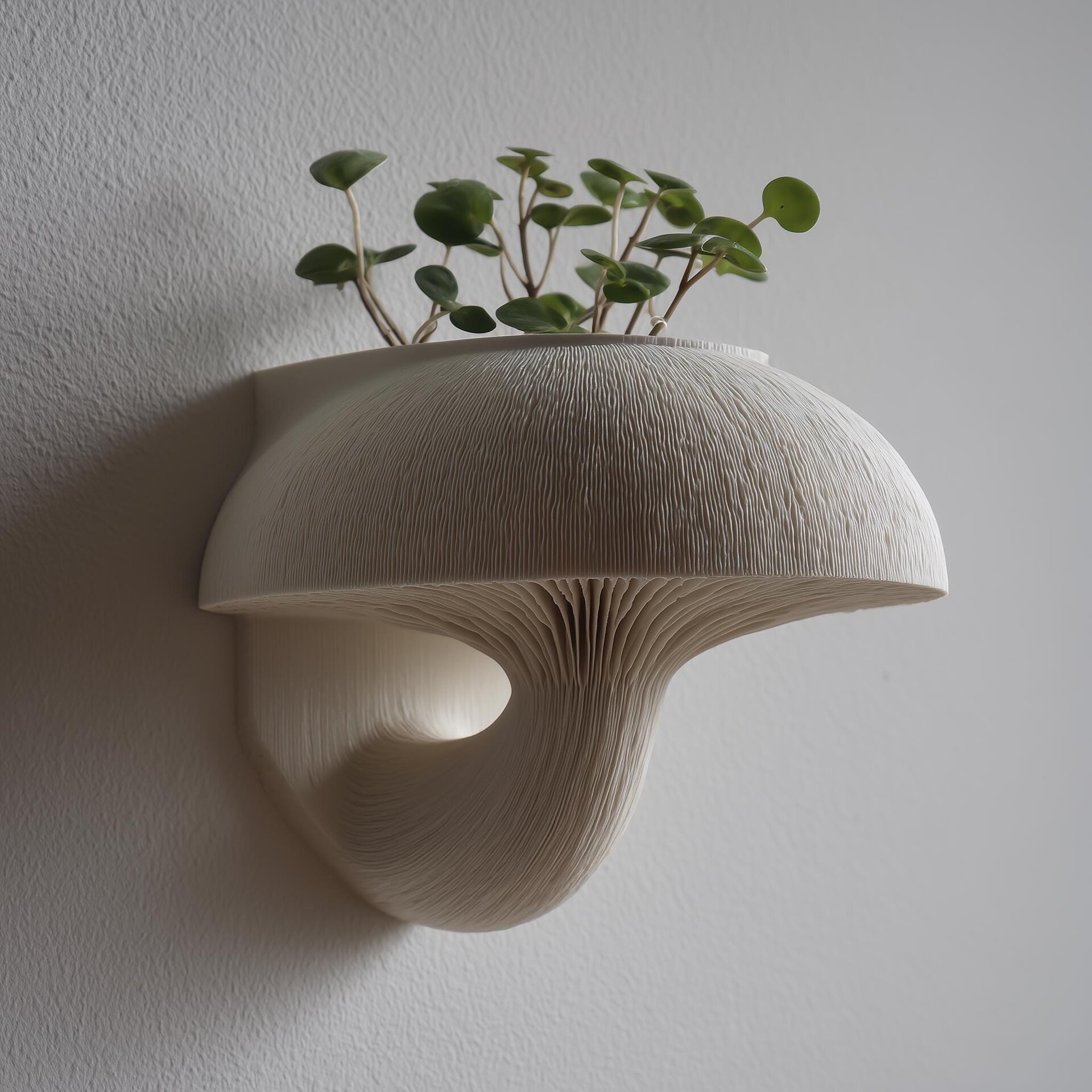 3D-gedrucktes Pilz-Topf-Display-Wandregal