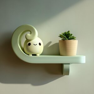 3D-gedrucktes Kawaii-Spiral-Wandregal