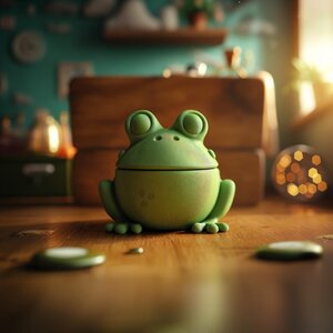 Frosch-Gedenkurne mit Deckel | 3D-gedrucktes Erinnerungsstück