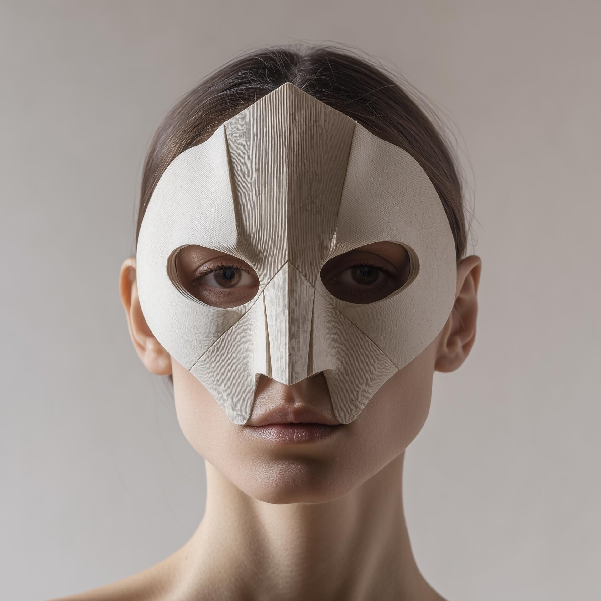 3D-gedruckte geometrische Halbmaske | Kantiges Cosplay-Gesichtsteil