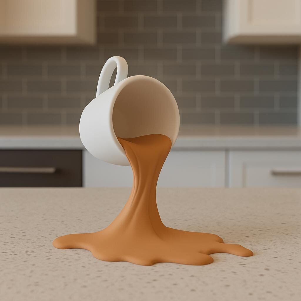Skulptur eines verschütteten Espressos | 3D-gedruckte Kaffeekunst