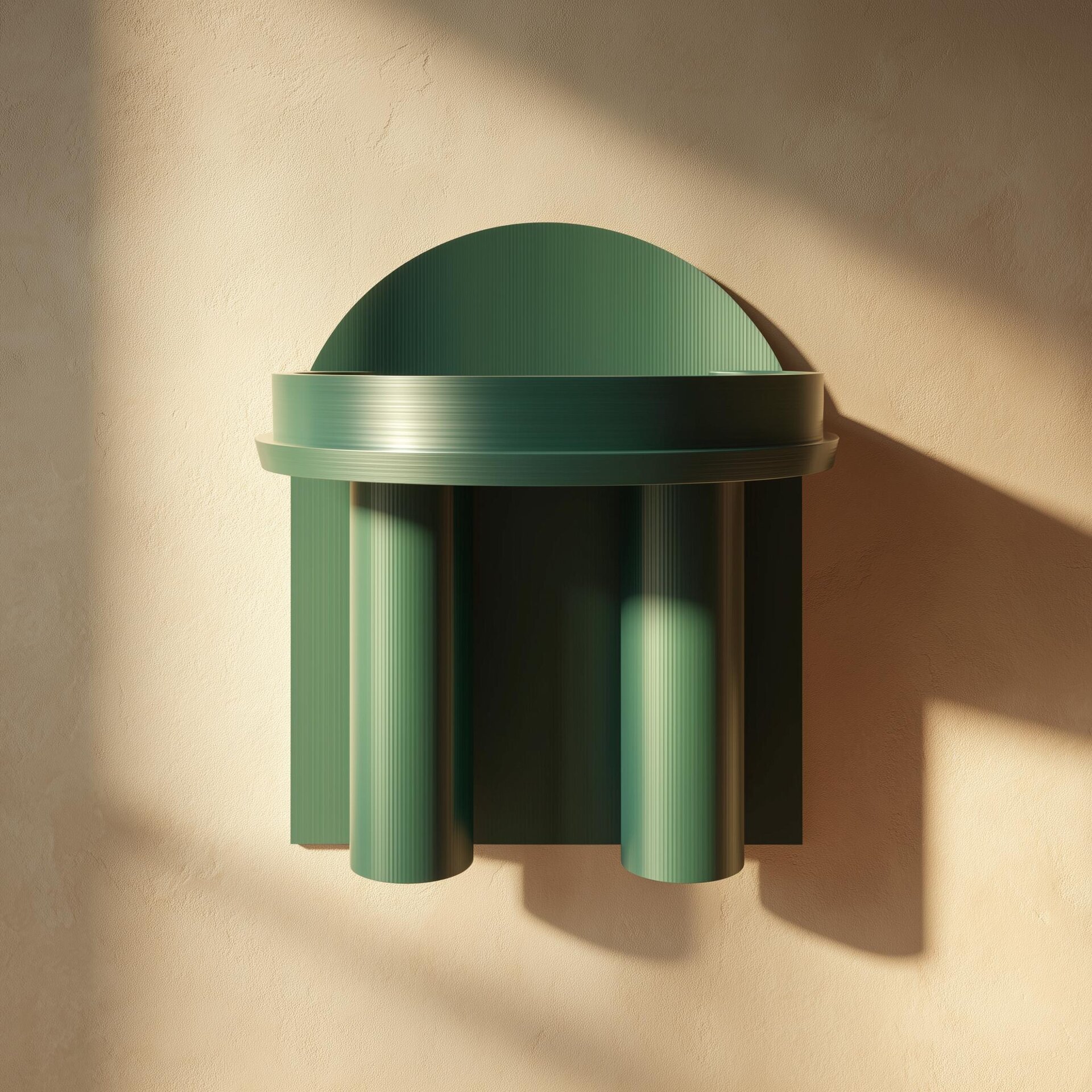 3D-gedrucktes Kuppelhauben-Wandregal | Architektonisches Ablagebrett