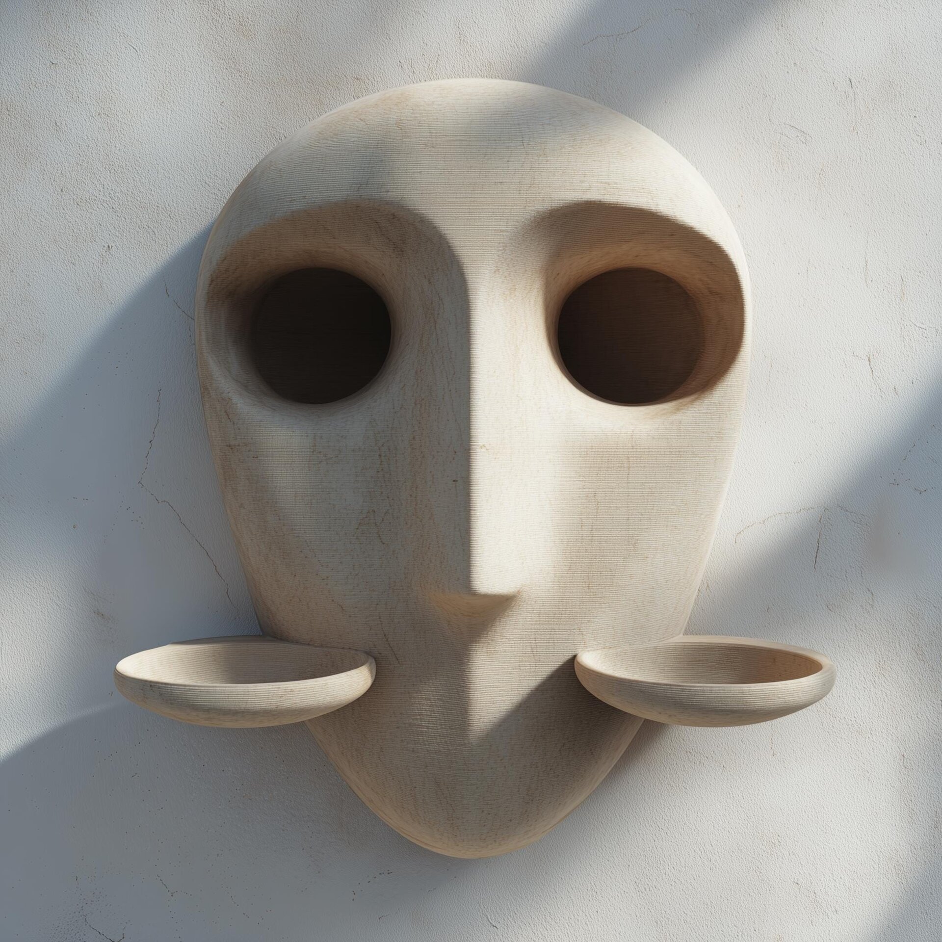 3D-gedrucktes Gesichts-Wandregal | Zwei herausnehmbare Ausstellungsbecher
