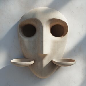 3D-gedrucktes Gesichts-Wandregal | Zwei herausnehmbare Ausstellungsbecher