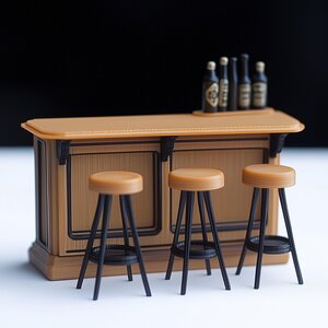 1:12 Miniatur-Bartheken-Set | 3D-gedrucktes Puppenhaus